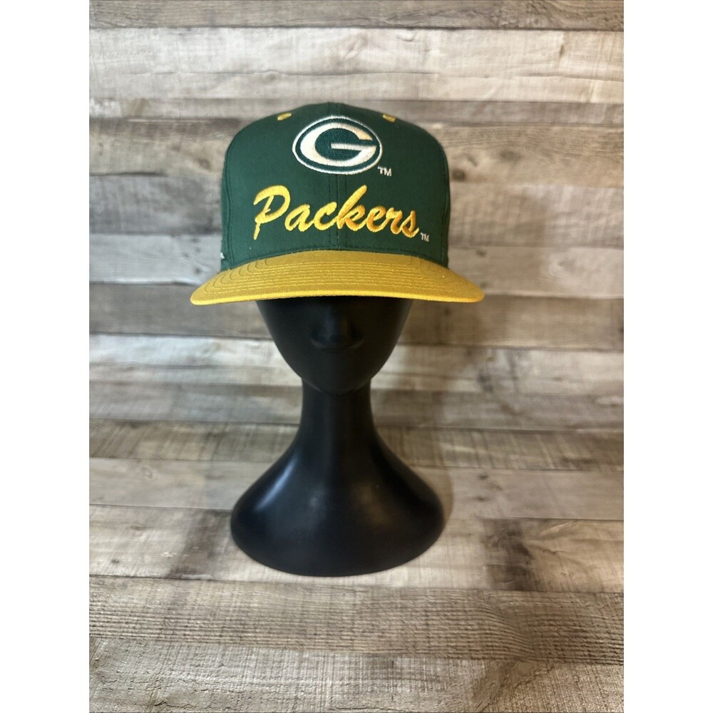 Green Bay Packers Snapback Hat Green Yellow Exc Condition Team NFL